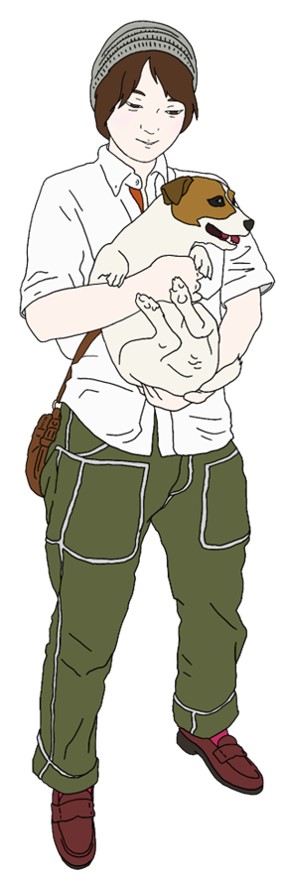 犬と一緒|笑顔|女性|pet|cookie